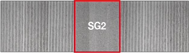 תמונת חתך להב פלדת דמשק Super GOU - תחת הגדלת מיקרוסקופ X 100 ליבת פלדה SG2 מקופלת בגוש פלדת דמשק פלדה בעלת 80 שכבתות מכל צד, המשלימות יחדיו 161 שכבות - חזקה וחדה, מוכחת בעליונות החרבות היפניות