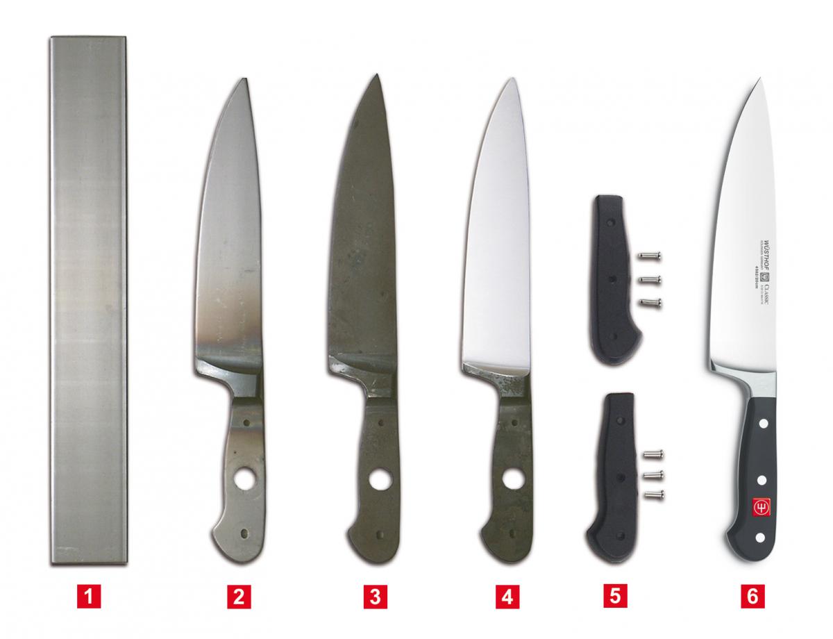לידתו של סכין מחושל - שלבים מרכזיים בייצור סכין מחושל ווסטהוף דרייצק סולינגן גרמניה 