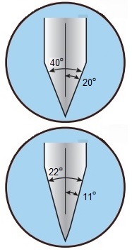 חוד להב סכין שף רגיל מול חוד להבסכין בהשחזת Petec